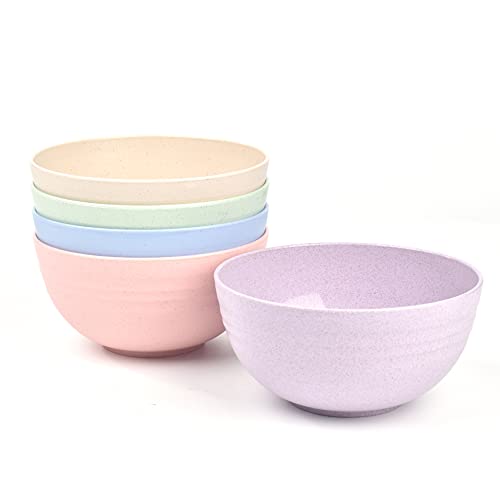 5 Stück Lebensmittelqualität Kunststoffschalen 680 ml unzerbrechliche Schüssel leicht langlebig Geschirr Geschirr Obst Snack Container gesund Camping Schüssel für Salat Reis Suppe Nudeln von Quanyuchang