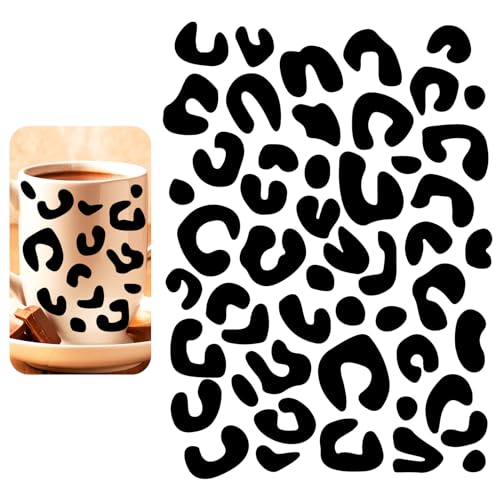 Quanyuchang Vinyl-Aufkleber mit Leopardenmuster, Tierdruck, unregelmäßige Punkte, Leoparden-Punkte, Aufkleber für Kinderzimmer, Wohnzimmer, Heimdekoration (klein), QYC24122002 von Quanyuchang