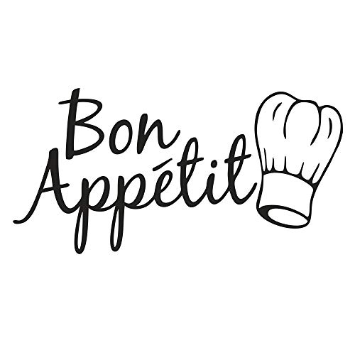 Wandaufkleber mit französischem Zitat „Bon Appetit“, entfernbar, für Küche, Esszimmer, Wohnzimmer, Büro, Zuhause, Fenster, Tür von Quanyuchang