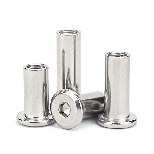 QuarkMRO - M3 M4 M5 M10 Edelstahl 304 Allen flachen Hülsenmutter Möbelmutter Innensechskant (M3-0.5 x 10mm - 50pcs) von QuarkMRO