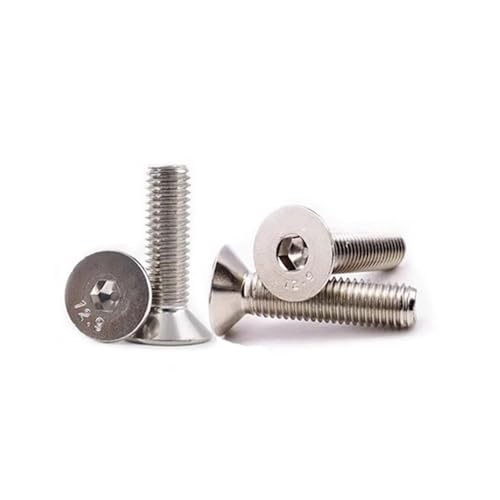 QuarkMRO - M7-1.0 Vernickelt 12,9 Stahl Senkkopfschrauben mit Innensechskant Länge 12-60mm (M7-1.0 x 16mm,10) von QuarkMRO