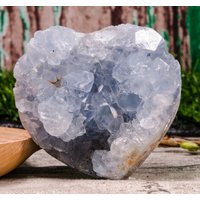 Blaue Celestite Herz Geode, Geode Kristall Cluster, Blaue Mineral Specimen, Roh Edelsteine, Dekor, Meditation Stein von QuartzWholesaler