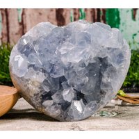 Blaue Celestite Herz Geode, Geode Kristall Cluster, Blaue Mineral Specimen, Roh Edelsteine, Dekor, Meditation Stein von QuartzWholesaler