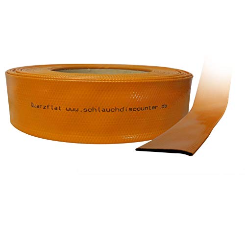 Quarzflex® Flachschlauch Bauschlauch 25 mm (1" Zoll) 25 m Rolle Orange 3-lagig von Quarzflex