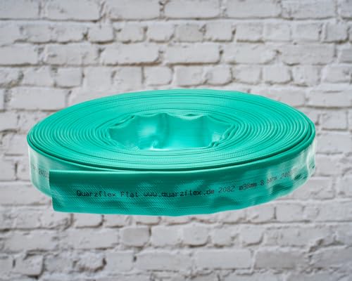 Quarzflex 3-lagiger Flachschlauch Wasserschlauch Pumpenschlauch Grün Ø 50 mm 2" (15 Meter) von Quarzflex