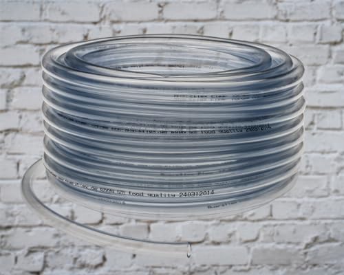 Quarzflex Clear lebensmittelechter PVC Schlauch, Rollenware, Innen 4 bis 25 mm. (19x2,5mm 25m) von Quarzflex