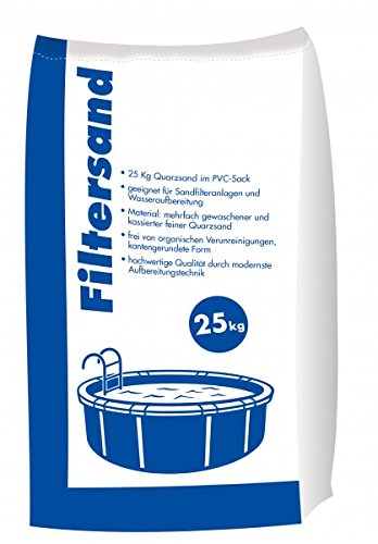 Hamann Filtersand 0,5-1,25 mm 25 kg für Sandfilteranlagen und Poolfilter - frei von Verunreinigungen - verhindern die Abgabe von Kieselsäure von Hamann Mercatus GmbH