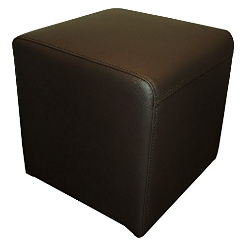 Quattro Meble Dunkelbraun Echtleder Hocker 40x40x40cm Sitzhocker Rindsleder Sitzwürfel Fußhocker Polsterhocker Echt Leder Puff von Quattro Meble