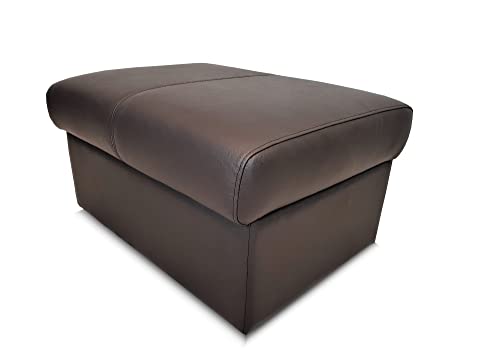 Quattro Meble Dunkelbraunes Echtleder Hocker aufklappbar mit Stauraum Sitzhocker Rindsleder Sitzwürfel Fußhocker Polsterhocker Echt Leder Puff Model NT 2p Leder MDR Dark Brown (75 x 55 x H-40 cm) von Quattro Meble