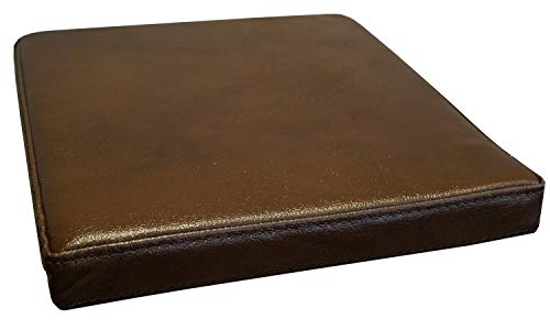 Glanz Dunkelbraun Echtleder Sitzkissen Lederkissen Sitzpolster fur Sessel Stuhle Echt Leder Kissen Sitzauflage Auflage Glatt Modell (60 x 50 cm) von Quattro Meble