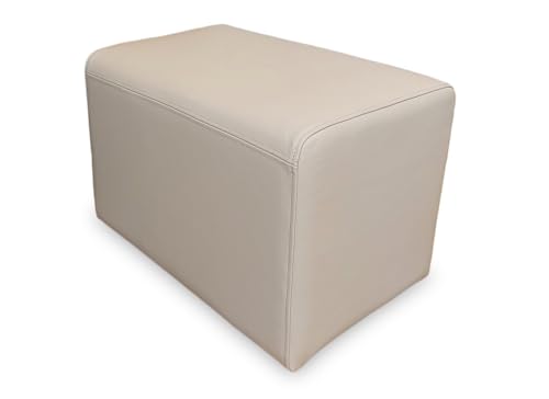Quattro Meble Beige Toledo Echtleder Hocker Sitzhocker Rindsleder Sitzwürfel Fußhocker Polsterhocker Echt Leder Puff (80 x 40 x H-40 cm) von Quattro Meble