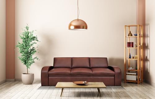 Quattro Meble Braunes Echtleder 3 er Sofa Oslo FS Ledersofa Echt Leder Granada Couch Farbauswahl !!! Version ohne Schlaffunktion (Breite 230 cm) von Quattro Meble