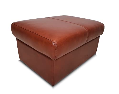 Quattro Meble Braunes Glanz Echtleder Antique Tabac Hocker aufklappbar mit Stauraum Sitzhocker Rindsleder Sitzwürfel Fußhocker Polsterhocker Echt Leder Puff Model NT 2p Leder (75 x 55 x H-40 cm) von Quattro Meble