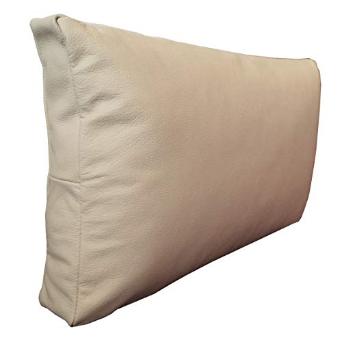 Quattro Meble Creme Echtleder Kissen Sofa & Stuhl Dekokissen Zierkissen Echtleder Rückenkissen Rindsleder Echt Leder Modell P&Z (40 x 50 cm) von Quattro Meble