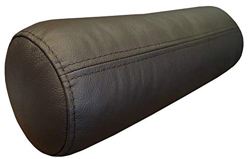 Quattro Meble Dunkelbraun Echt Leder Nackenrolle Nackenkissen Lederkissen Sofa Dekokissen Rindsleder Kissen Kopfstützen Kopfkissen Durchmesser 15cm (50cm x D-15cm) von Quattro Meble