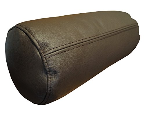 Quattro Meble Dunkelbraun Echt Leder Nackenrolle Nackenkissen Lederkissen Sofa Dekokissen Rindsleder Kissen Kopfstützen Kopfkissen Durchmesser 20cm (50 x D-20cm) von Quattro Meble