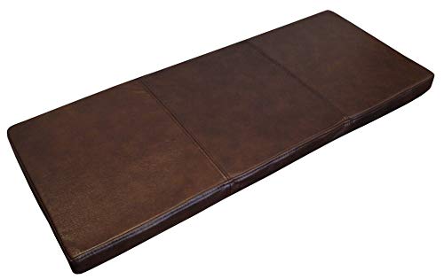 Quattro Meble Dunkelbraun Echtleder Bankauflage Sitzkissen Lederkissen Sitzpolster Bank Auflage doppelt genähtes Echt Leder Kissen Sitzauflage (40 x 115 cm) von Quattro Meble