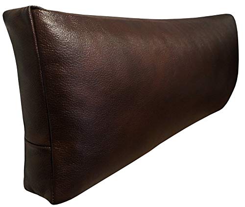 Quattro Meble Dunkelbraun Glanz Echtleder Nackenkissen Lederkissen Sofa Dekokissen Rindsleder Kissen Kopfstützen Kopfkissen (22 x 50 cm) von Quattro Meble