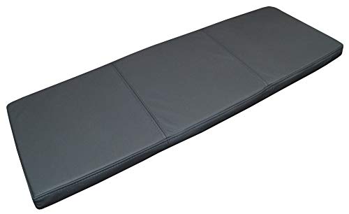 Quattro Meble Dunkelgrau Echtleder Bankauflage Sitzkissen Lederkissen Sitzpolster Bank Auflage doppelt genähtes Echt Leder Kissen Sitzauflage (35 x 120 cm) von Quattro Meble