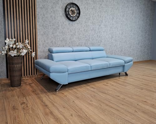 Quattro Meble EIN Premium-Sofa Varsovia aus robustem und langlebigem Naturleder Toledo Sky Blue Echtleder Couch Quattro Meble EIN Premium-Sofa Varsovia aus robustem und langlebigem Naturleder Toledo Sky Blue Echtleder Couch von Quattro Meble