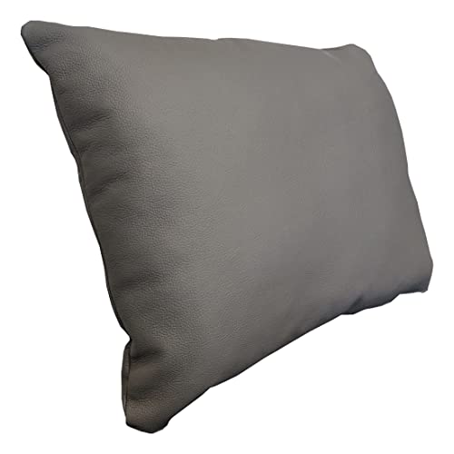 Quattro Meble Echt Leder Kissen Sofa & Stuhl Deko Kissen Echtleder Rückenkissen Rindsleder - Volleder Leder Zierkissen Lederkissen Modell 1el Graues Leder Anthrazite (50 x 50 cm) von Quattro Meble