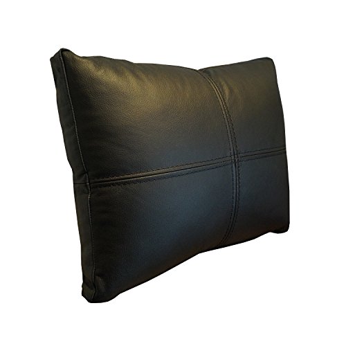 Quattro Meble Echt Lederkissen Schwarz Sofa Deko Kissen Echtleder Rückenkissen Rindsleder Leder Modell P&Z4el (40 x 50 cm) von Quattro Meble