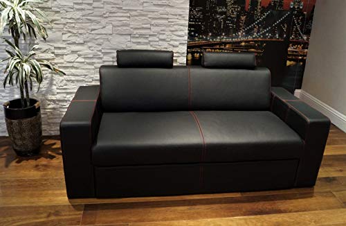 Quattro Meble Echtleder 2,5 Sitzer Sofa Antalya I 2z FS Breite 180cm mit Schlaffunktion und Kopfstützen Ledersofa Echt Leder Couch große Farbauswahl !!! von Quattro Meble