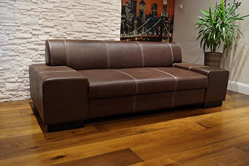 Quattro Meble Echtleder 2,5 Sitzer Sofa London Breite 220cm Ledersofa Echt Leder Couch große Farbauswahl !!! von Quattro Meble