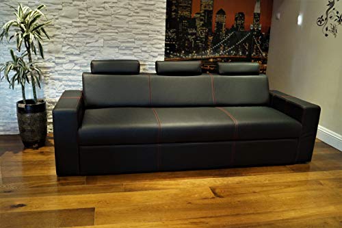 Quattro Meble Echtleder 3 Sitzer Sofa Antalya I 3z FS Breite 230cm mit Schlaffunktion und Kopfstützen Ledersofa Echt Leder Couch große Farbauswahl !!! von Quattro Meble