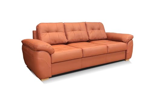 Quattro Meble Echtleder 3 er Sofa Oxford Pik aus dickem und strapazierfähigem Leder (Breite 230 cm) von Quattro Meble