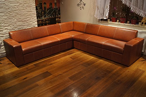 Quattro Meble Echtleder Ecksofa Antalya I RE 272 x 272cm Sofa Couch mit Bettfunktion und Bettkasten Echt Leder Eck Couch von Quattro Meble