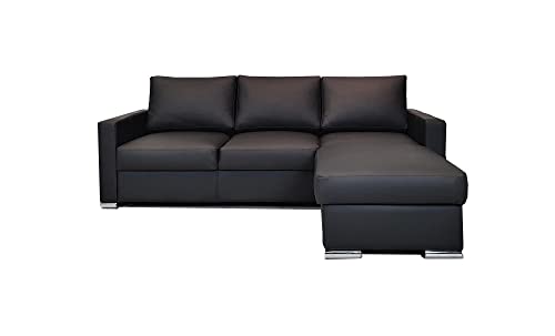 Quattro Meble Echtleder Ecksofa Mallorca 225 x 156 cm Sofa Couch mit Bettfunktion und Bettkasten Echt Leder Eckcouch Leder Sofa Ledercouch Viele Farben (225x156 Ecke Rechts) von Quattro Meble