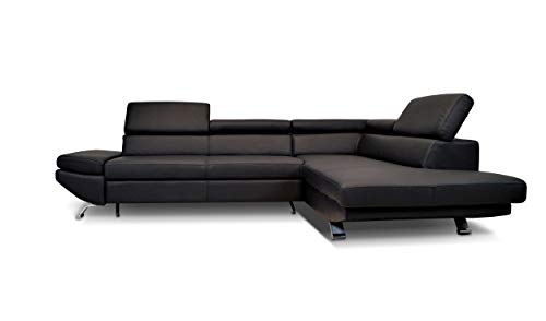 Quattro Meble Echtleder Ecksofa Varsovia 278 x 210 Sofa Couch mit Kopfstützen Echt Leder Eck Couch viele Farben (Ecke Rechts 278 x 210) von Quattro Meble