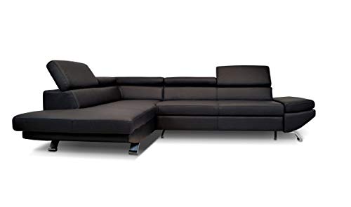 Quattro Meble Echtleder Ecksofa Varsovia 278 x 210cm aus hochwertigem italienischem Naturleder Sofa Couch mit Kopfstützen Echt Leder Eck Couch viele Farben (210x278 cm Ecke Links) von Quattro Meble