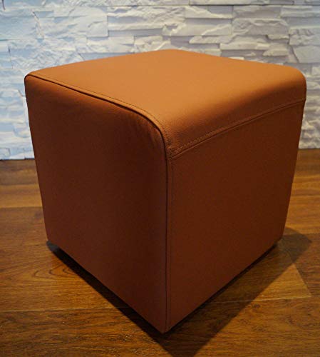 Quattro Meble Echtleder Hocker 40x40x40cm Sitzhocker Rindsleder Sitzwürfel Fußhocker Polsterhocker Echt Leder Puff von Quattro Meble