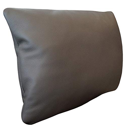 Quattro Meble Grau Echtleder Kissen Sofa & Stuhl Dekokissen Zierkissen Echtleder Rückenkissen Rindsleder Echt Leder Modell 1EL (30 x 60 cm) von Quattro Meble