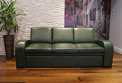 Quattro Meble Grün Echtleder 3 Sitzer Sofa Oslo FS Breite 200cm mit Schublade (Stauraum) Ledersofa Echt Leder Couch große Farbauswahl !!! von Quattro Meble