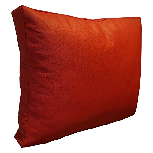 Quattro Meble Rot Echt Lederkissen Sofa Deko Kissen Echtleder Rückenkissen Rindsleder Leder Zierkissen Modell P&Z (40 x 50 cm) von Quattro Meble