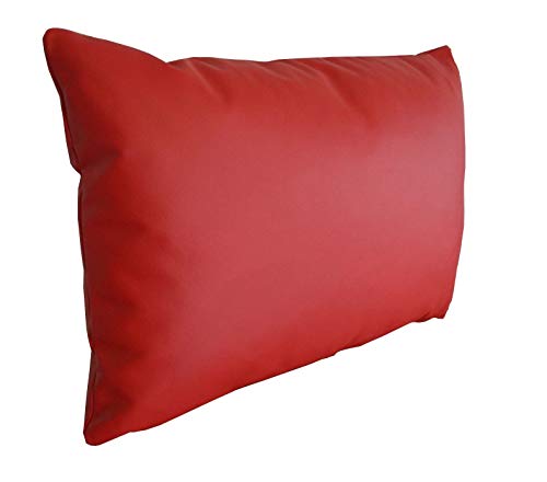 Quattro Meble Rot Echtleder Kissen Sofa & Stuhl Dekokissen Zierkissen Echtleder Rückenkissen Rindsleder Echt Leder Modell 1EL (30 x 60 cm) von Quattro Meble