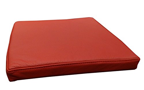 Quattro Meble Rot Echtleder Sitzkissen Lederkissen Sitzpolster fur Sessel Stuhle Bank doppelt genähtes Echt Leder Kissen Sitzauflage Auflage (45 x 45 cm) von Quattro Meble