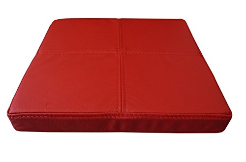 Quattro Meble Rot Echtleder Sitzkissen Lederkissen Sitzpolster fur Sessel Stuhle Bank doppelt genähtes Echt Leder Kissen Sitzauflage Auflage (50 x 50 cm) von Quattro Meble