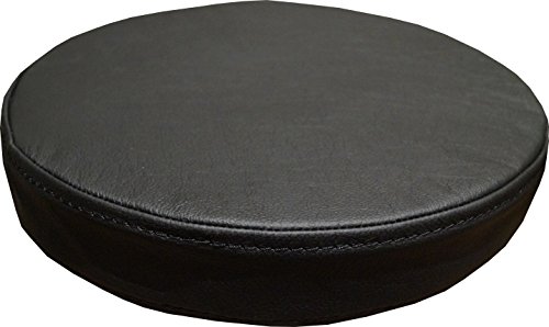 Quattro Meble Runde Schwarz Echtleder Sitzkissen Lederkissen Sitzpolster fur Barstuhl Barhocker Sessel Stuhle Bank doppelt genähtes Echt Leder Kissen Sitzauflage Auflage (Durchmesser 36 cm) von Quattro Meble