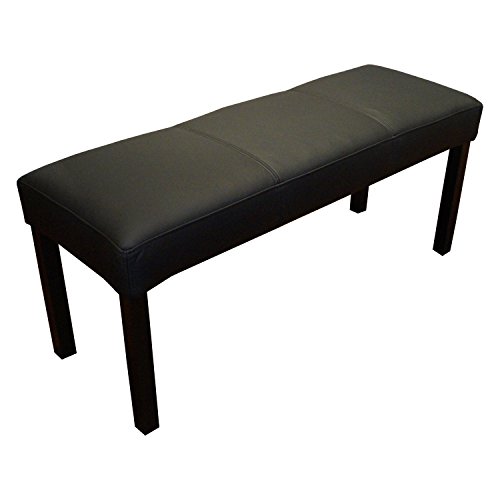 Quattro Meble Schwarz 100% Echtleder Sitzbank Leder Hocker Sitz Bank Polsterbank Rindsleder (100 x 40 cm) von Quattro Meble