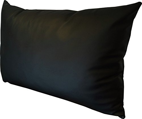 Quattro Meble Schwarz Echt Lederkissen 40 x 50cm Sofa & Stuhl Deko Kissen Echtleder Rückenkissen Rindsleder - Volleder Leder Zierkissen Modell 1el von Quattro Meble