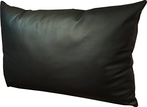 Quattro Meble Schwarz Echt Lederkissen 40 x 60cm Sofa & Stuhl Deko Kissen Echtleder Rückenkissen Rindsleder - Volleder Leder Zierkissen Modell 1el von Quattro Meble