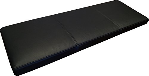 Quattro Meble Schwarz Echtleder Bankauflage Sitzkissen Lederkissen Sitzpolster Bank Auflage doppelt genähtes Echt Leder Kissen Sitzauflage (40 x 115 cm) von Quattro Meble