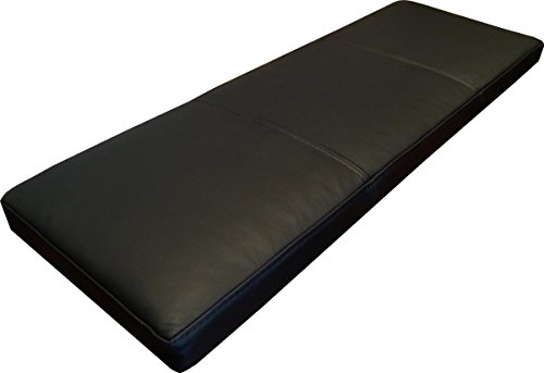 Quattro Meble Schwarz Echtleder Bankauflage Sitzkissen Lederkissen Sitzpolster Bank Auflage doppelt genähtes Echt Leder Kissen Sitzauflage (40 x 70 cm) von Quattro Meble