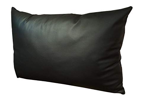 Quattro Meble Schwarz Echtleder Kissen Sofa & Stuhl Dekokissen Zierkissen Echtleder Rückenkissen Rindsleder Echt Leder Modell 1EL (30 x 50 cm) von Quattro Meble