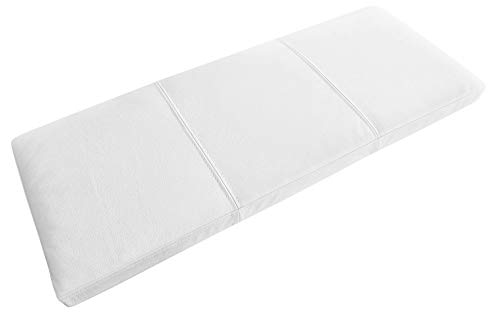 Quattro Meble Weiß Echtleder Bankauflage Sitzkissen Lederkissen Sitzpolster Bank Auflage doppelt genähtes Echt Leder Kissen Sitzauflage (45 x 90 cm) von Quattro Meble