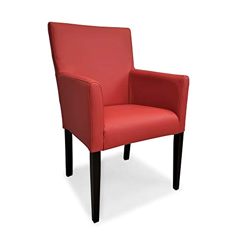 Quattro Meble Rote Ledersessel Echtleder Esszimmerstühle Kross Arm Extra rotes Leder Siegelstein Stühle Lederstühle Sessel mit Armlehnen Echt Leder Esszimmer Stuhl von Quattro Meble